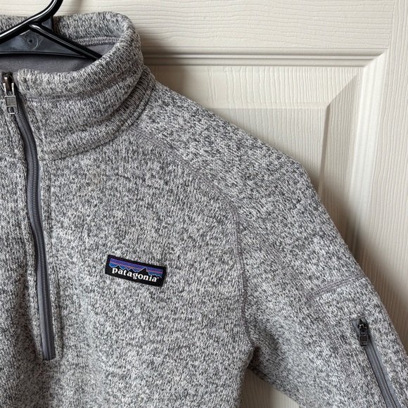 Patagonia women’s better sweater quarter Sweater Heather Gray small hiking EUC - Picture 3 of 7